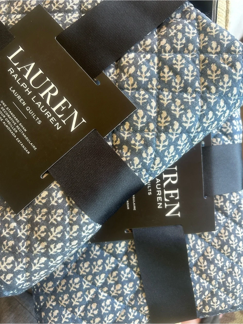 Lauren Home Navy Floral & Geometric Printed Beckett Pillow Sham